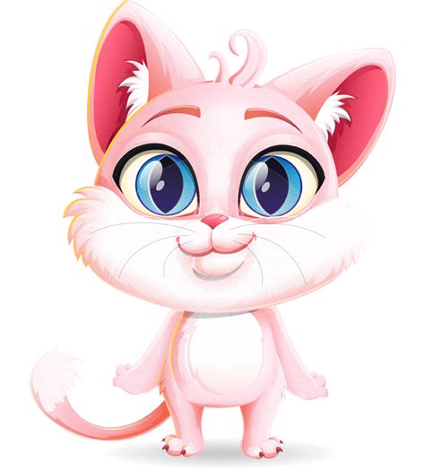 pink cartoon cat character